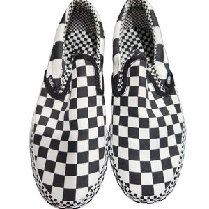 Vans Classic Checkered Slip-Ons in Black and White